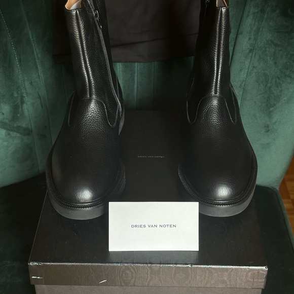 Men’s boots Dries Van Noten, black leather, Made in Italy, new (never used). - Picture 2 of 4